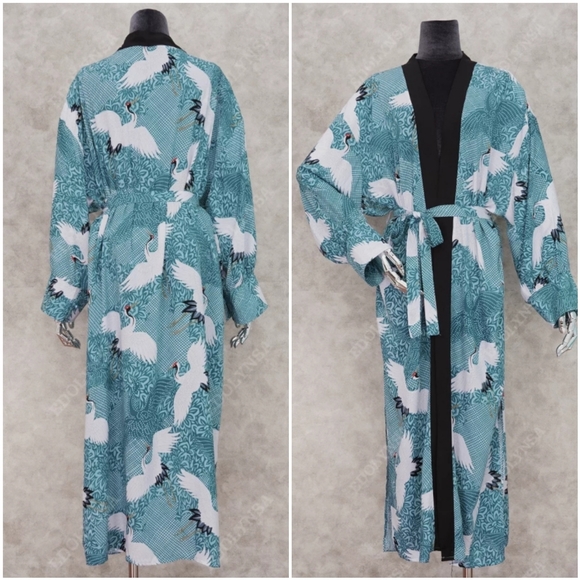 🧡IN STOCK🧡5⭐Swan Print Beach Cover Up - Picture 6 of 9